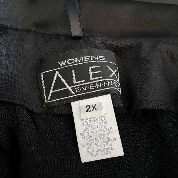 Alex Evenings Black Paisley Print Satin Shawl Collar Chiffon Long Sleeve Jacket - Picture 4 of 10